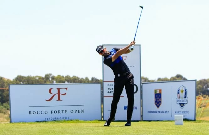 Álvaro Quirós durante la primera ronda en Verdura Resort. © Golffile | Thos Caffrey
