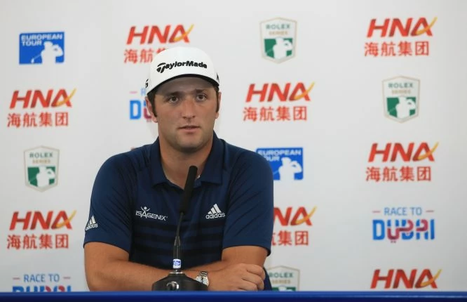Jon Rahm of Spain is pictured diuring a press conference at the HNA Open de France at Le Golf National on June 27, 2017 in Paris, France. (Photo by Andrew Redington/Getty Images)