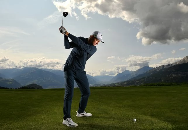 Defending Champion Alex Noren of Sweden poses for a picture during the pro - am prior to the start of the Omega European Masters at Crans-sur-Sierre Golf Club on September 6, 2017 in Crans-Montana, Switzerland. (Photo by Stuart Franklin/Getty Images)