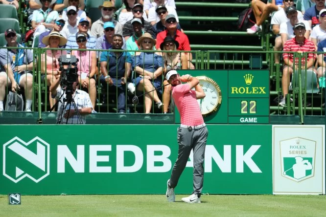 Scott Jamieson of Scotland tees off on the 1st hole during the third round of the Nedbank Golf Challenge at Gary Player CC on November 11, 2017 in Sun City, South Africa. (Photo by Warren Little/Getty Images)