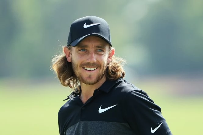 Tommy Fleetwood of England smiles during the Pro-Am prior to the DP World Tour Championship at Jumeirah Golf Estates on November 14, 2017 in Dubai, United Arab Emirates. (Photo by Andrew Redington/Getty Images)