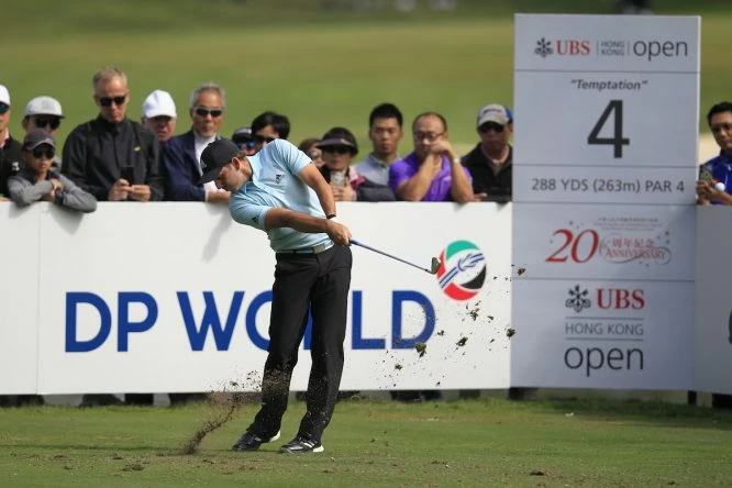 Sergio Garcia, durante la primera jornada del Hong Kong Open. @Golffile | Thos Caffrey