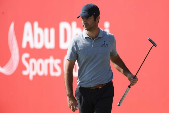 Jorge Campillo durante la segunda jornada en el Abu Dhabi Golf Club. © Twitter European Tour