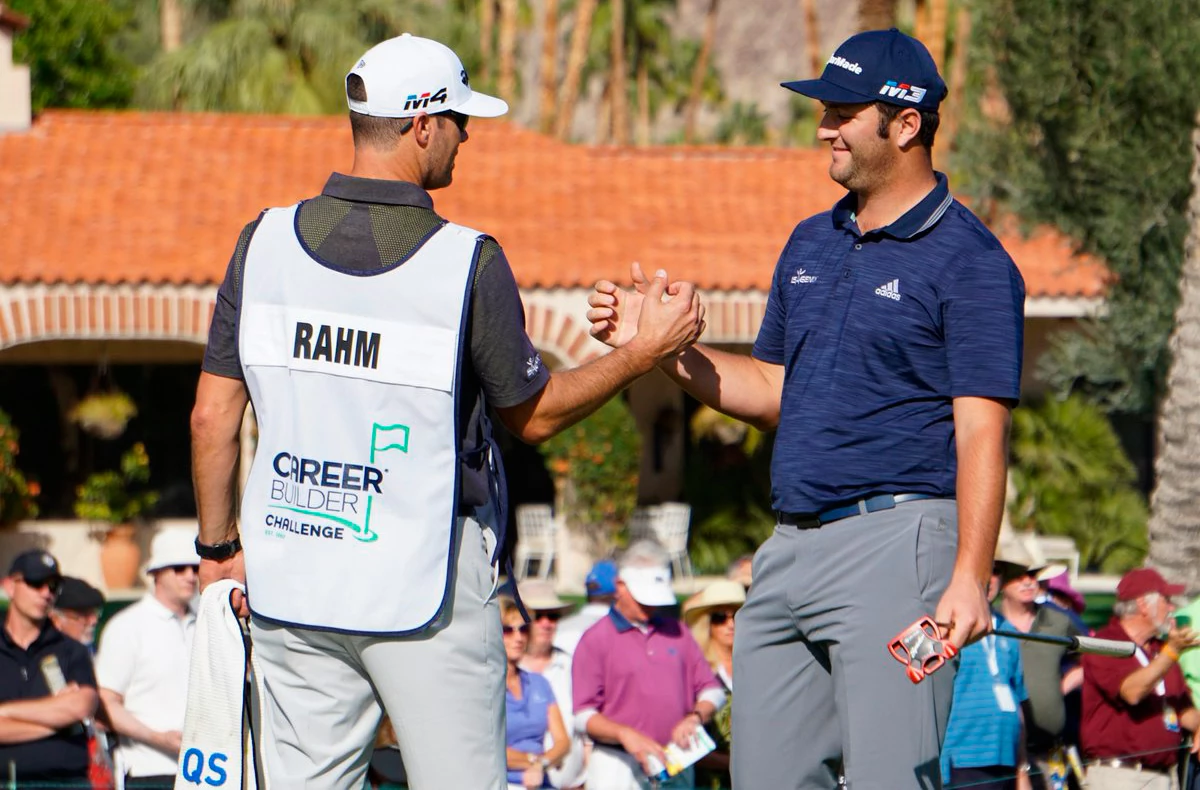 Rahm, con su caddie © Twitter PGA Tour Rahm, con su caddie © Twitter PGA Tour