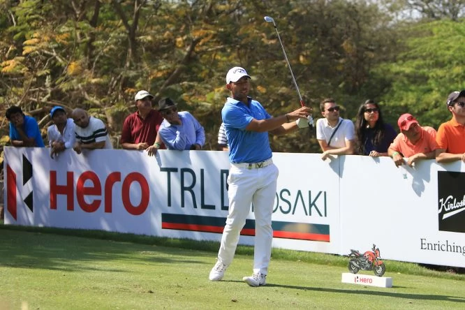 Pablo Larrazábal durante la tercera jornada en el Hero Indian Open. © Golffile | Thos Caffrey