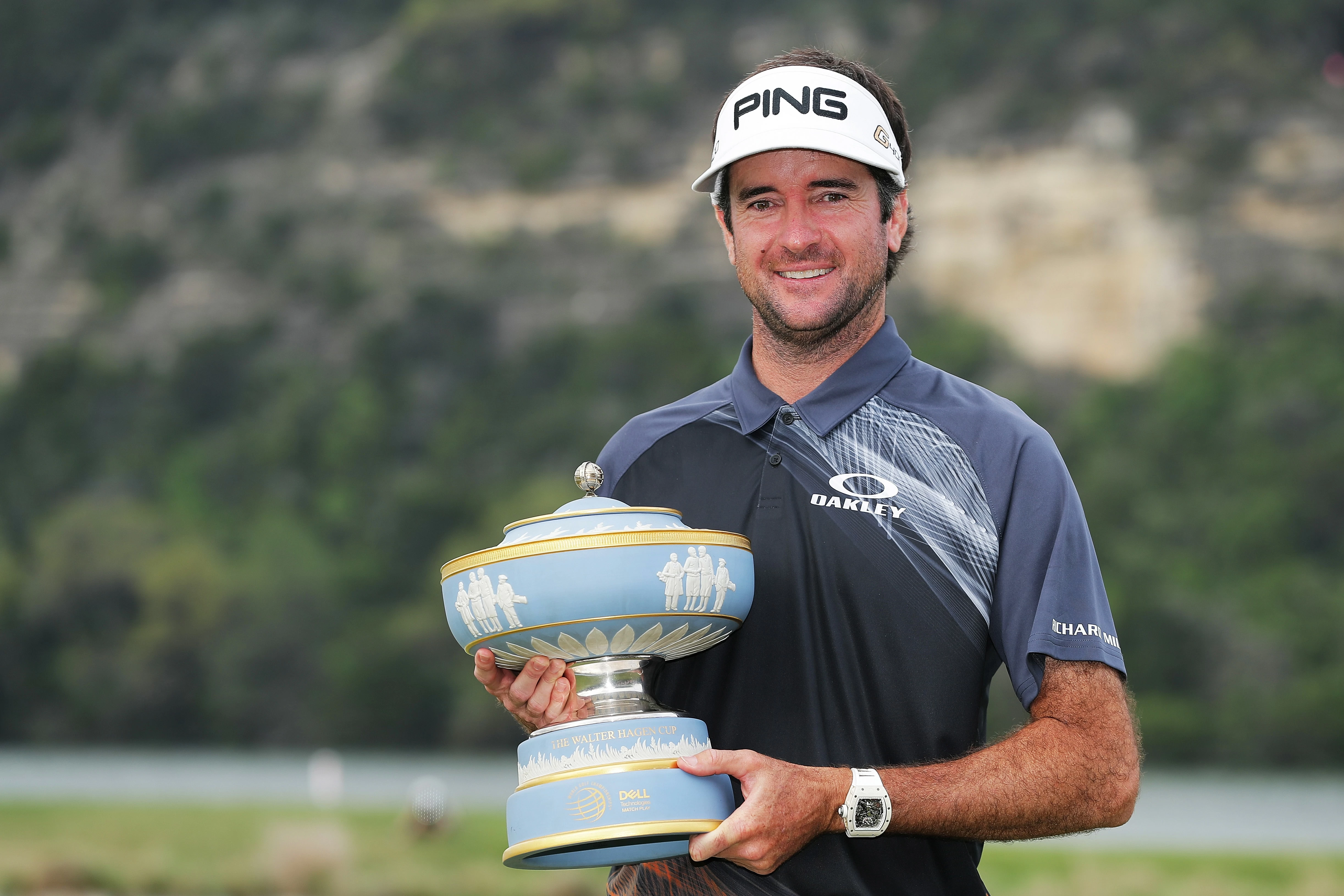 World Golf Championships-Dell Match Play - Day Five AUSTIN, TX - MARCH 25: Bubba Watson of the United States celebrates with the Walter Hagen Cup after winning the World Golf Championships-Dell Match Play at Austin Country Club on March 25, 2018 in Austin, Texas. (Photo by Richard Heathcote/Getty Images)