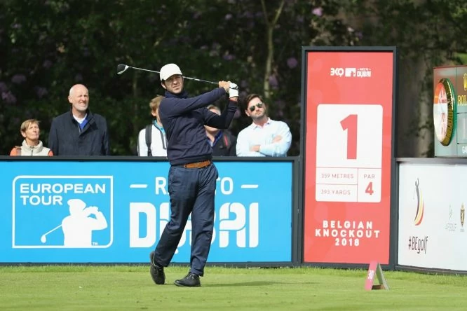 Jorge Campillo hoy viernes en el Rinkven International Golf Club. © Twitter European Tour