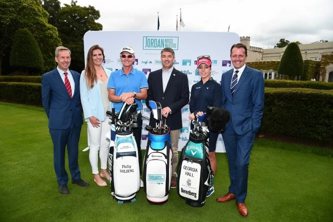 Keith Waters, COO European Tour, Kim Vande Velde, Head of Legal, Ladies European Tour, Philip Golding, Chris White, Director of Operations, Ayla, Georgia Hall and David MacLaren, Head of Staysure Tour. © Getty Images