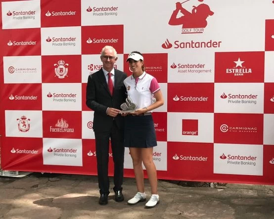 Silvia Bañón, ganadora de la primera parada del Santander Golf Tour 2018.
