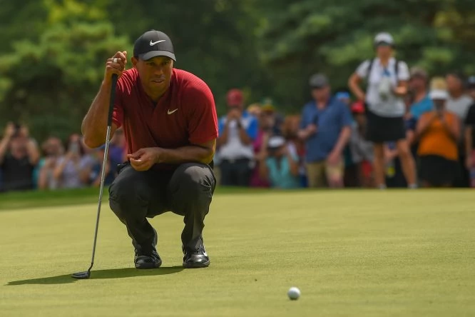 Tiger Woods, durante su última ronda en el Firestone Country Club. © Golffile | Ken Murray