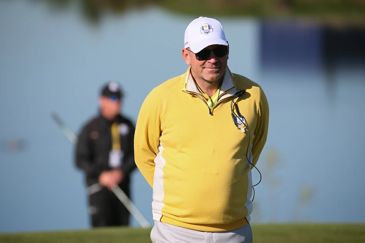 Ryder Cup Thomas Bjorn hoy durante la ronde de prácticas en el Golf National. © Golffile | David Lloyd