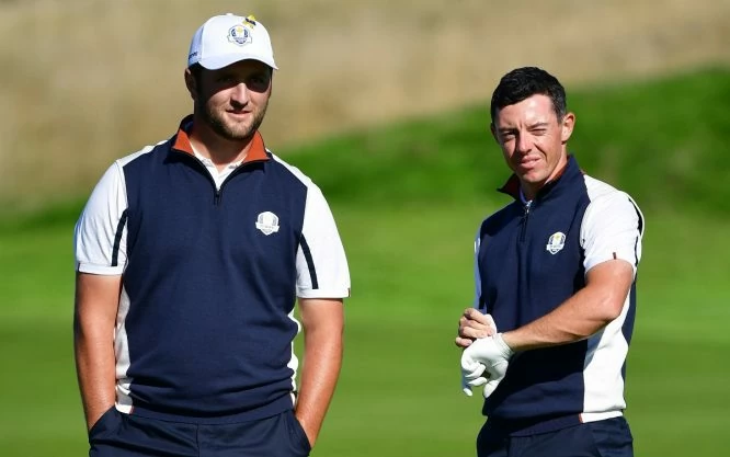 Rahm, con McIlroy © Ryder Cup Europe Team