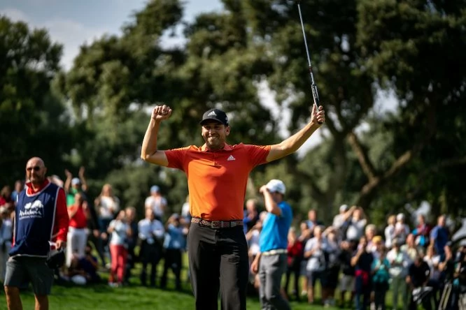 Sergio García celebra su triunfo en el Andalucía Valderrama Masters 2018. © Golffile | Eoin Clarke