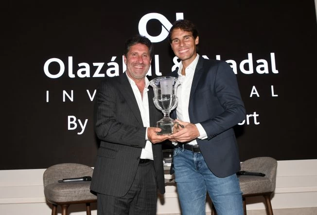 José María Olazábal y Rafael Nadal en la cena inaugural del torneo solidario. © Luis Corralo