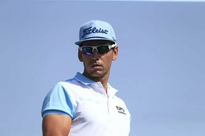 Rafa Cabrera Bello, durante su primera vuelta en Abu Dhabi. © Thos Caffrey | Golffile