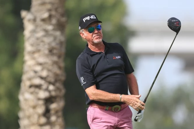 Miguel Ángel Jiménez, durante el Pro-Am del Dubai Desert Classic. © Golffile | Thos Caffrey