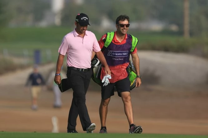 Pablo Larrazábal y Raúl Quirós, en el Dubai Desert Classic. © Golffile | Thos Caffrey