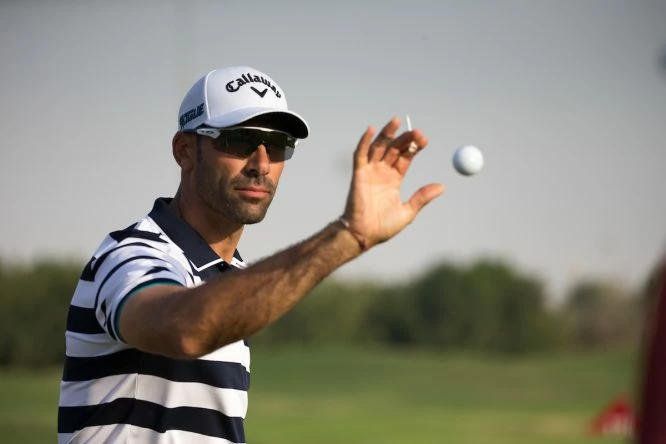 Álvaro Quirós en el Abu Dhabi HSBC Championship 2019. © Golffile | Fran Caffrey