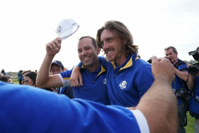 Sergio García y Tommy Fleetwood, en la Ryder © Golffile | Fran Caffrey
