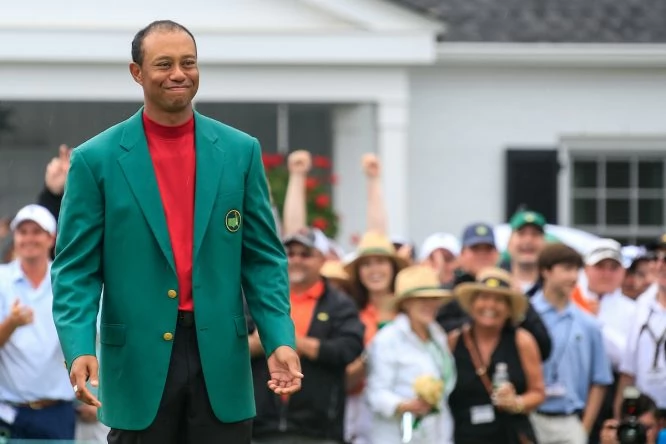 Tiger Woods tras ganar el Masters de Augusta 2019. © Golffile | Fran Caffrey