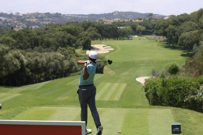 Julian Suri en la segunda ronda del Estrella Damm Andalucía Masters en Valderrama. © Golffile | Thos Caffrey