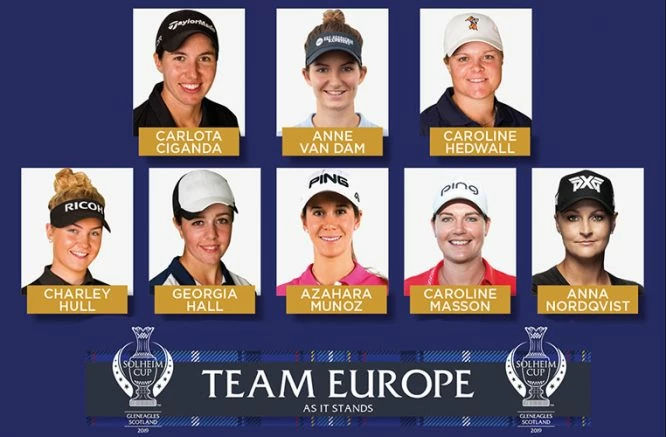 Las ocho clasificadas para el equipo europeo de la Solheim © LET
