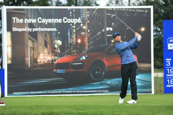 Paul Casey, líder del Porsche European Open, durante la primera jornada en Green Eagle Golf. © Golffile | Phil Inglis