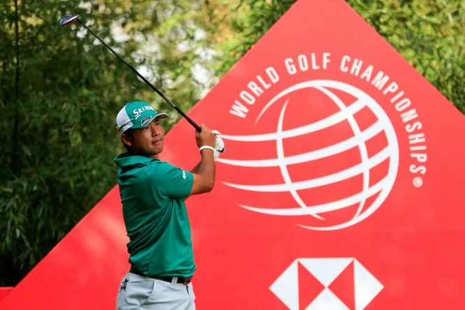Hideki Matsuyama hoy miércoles durante el pro am del WGC HSBC Champions. © Golffile | Fran Caffrey