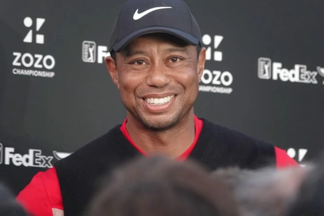 Tiger Woods, sonriendo en el Zozo © PGA Tour