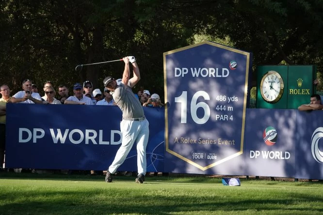 Jon Rahm en la segunda ronda del DP World Tour Championship. © Golffile | Phil Inglis
