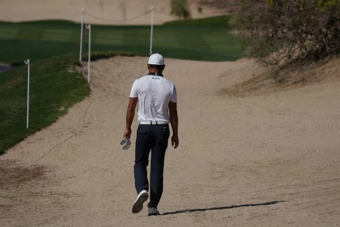 Ashun Wu en la primera ronda en el Abu Dhabi Golf Club. © Golffile | Thos Caffrey