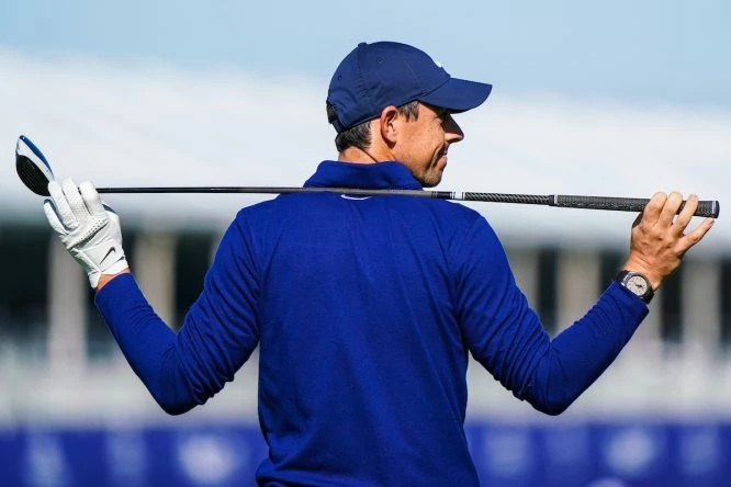 Rory McIlroy, en las rondas de prácticas de ayer © Golffile | Phil Inglis