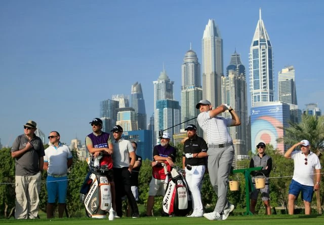 Sergio García durante la primera jornada en el Emirates Golf Club. © Golffile | Oisin Keniry