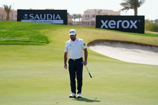 Graeme McDowell on the 7th during Round 1 of the Saudi International at the Royal Greens Golf and Country Club, King Abdullah Economic City, Saudi Arabia. © Golffile | Thos Caffrey