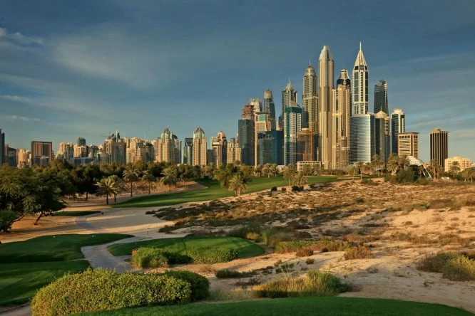 El Emirates Golf Club de Dubai, sede del Karl Litten Desert Classic 1989, primer torneo del circuito europeo en tierras asiáticas. © European Tour