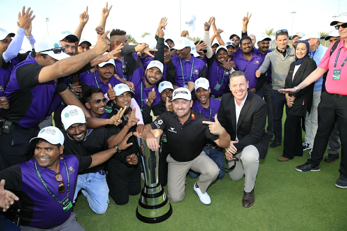 Graeme McDowell tras su victoria en el Saudi International. © Golffile | Fran Caffrey