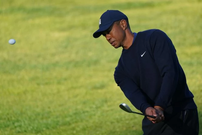 Tiger Woods esta semana en el Riviera Country Club. © Golffile | Phil Inglis