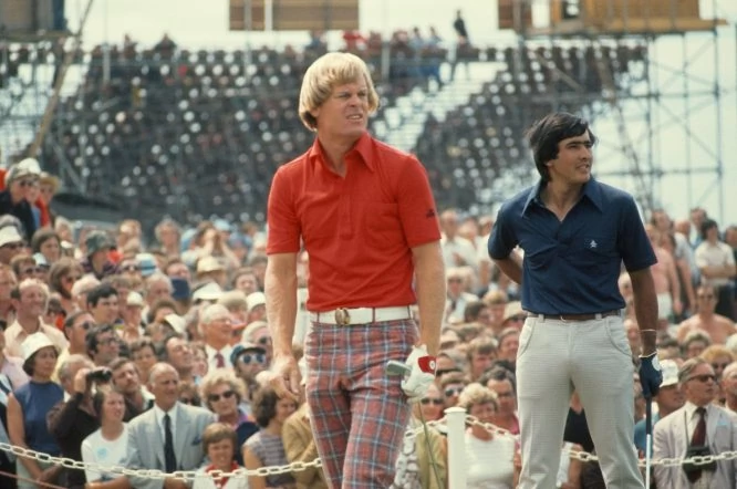 Johnny Miller y Severiano Ballesteros en el The Open 1976.