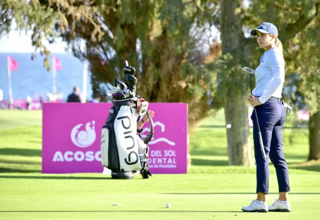 Azahara Muñoz este martes en el Real Club de Golf Guadalmina.