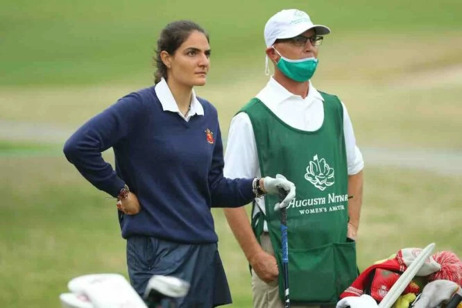 Carolina López-Chacarra, durante la primera ronda del Augusta National Woman's Amateur 2021. © Golffile | Scott Halleran