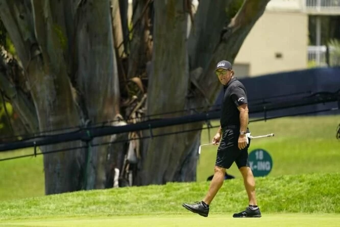 Phil Mickelson en la previa del US Open 2021 en Torrey Pines. © Golffile | Fran Caffrey
