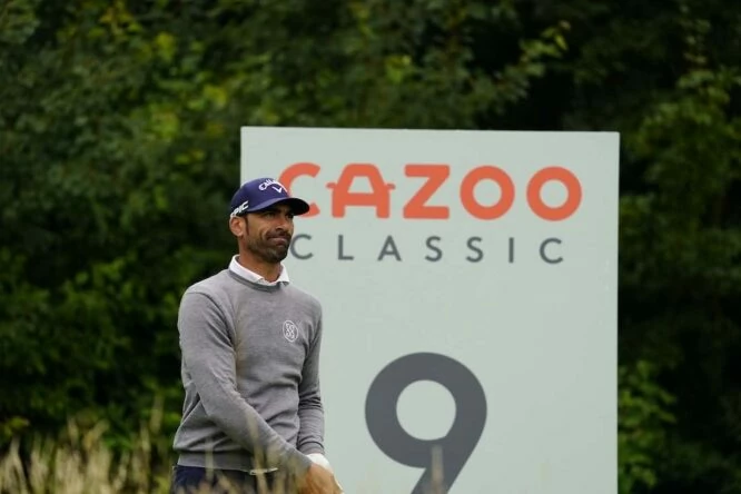 Álvaro Quirós durante la segunda ronda del Cazoo Classic. © Golffile | Fran Caffrey
