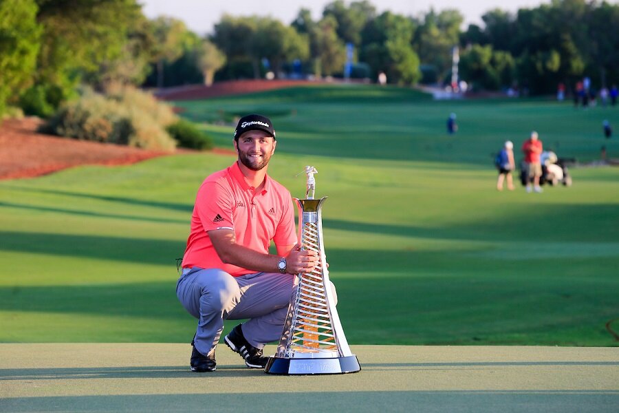 Jon Rahm, ganador de la Final de Dubai 2019. © Golffile | Fran Caffrey