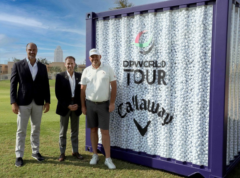 From left to right: Hardy Cubasch, Head of Partnership Management at DP World Tour, and Danny van Otterdijk, Chief Communications Officer at DP World are joined by Callaway Staff Pro, DP World Tour star and winning 2018 European Ryder Cup Captain Thomas Bjorn at the launch.