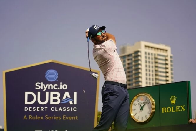 Sergio García durante la tercera jornada del Slync.io Dubai Desert Classic. © Golffile | Thos Caffrey