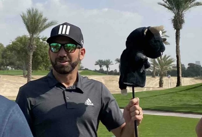 Sergio García hoy martes en el Emirates Golf Club de Dubai. © Ten Golf