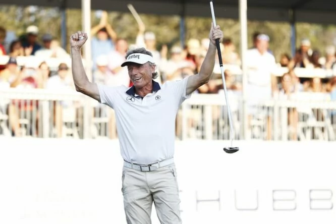 Bernhard Langer, celebrando la victoria © PGA Champions Tour