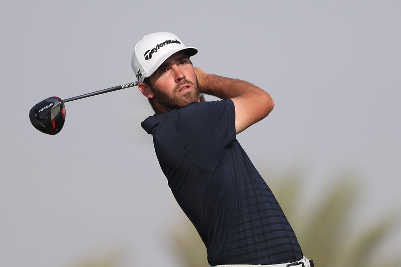 Matthew Wolff of the United States tees off on the 14th hole during day one of the PIF Saudi International at Royal Greens Golf & Country Club on February 3, 2022 in Al Murooj, Saudi Arabia. (Photo by Oisin Keniry/Getty Images)