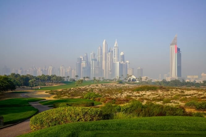Vista del Emirates Golf Club. Golffile | Fran Caffrey