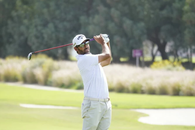 Pablo Larrazábal durante la segunda jornada en el Doha Golf Club. © Golffile | Thos Caffrey